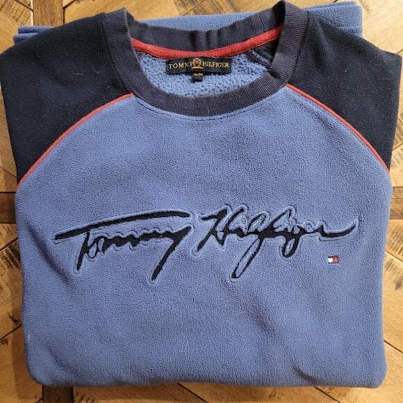 Tommy Hilfiger Medium Crew Neck Logo Sweater Rare Vintage - Picture 1 of 3